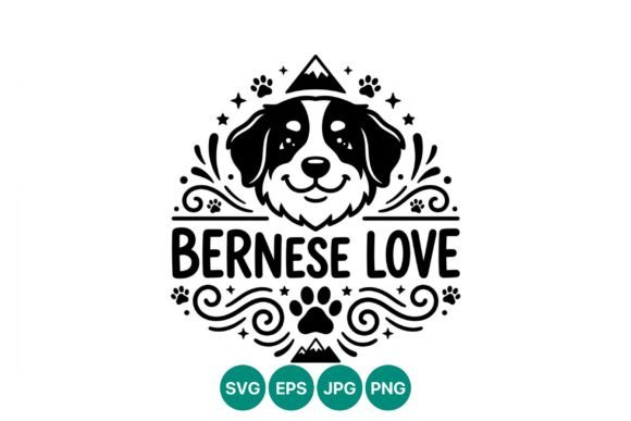 Bernese Mountain Dog Love Vector Art