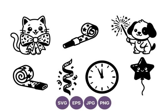 Cute Cat and Dog Party Vector