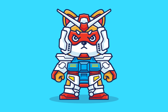 Cute Corgi Robot Dog Cartoon