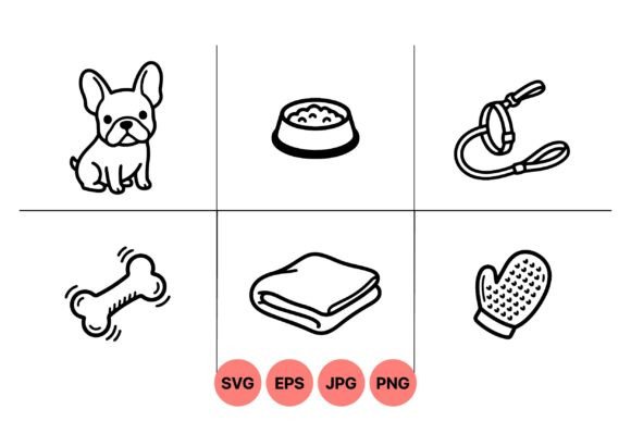 Cute Dog Care Vector Icons