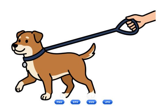 Cute Dog Walking Illustration