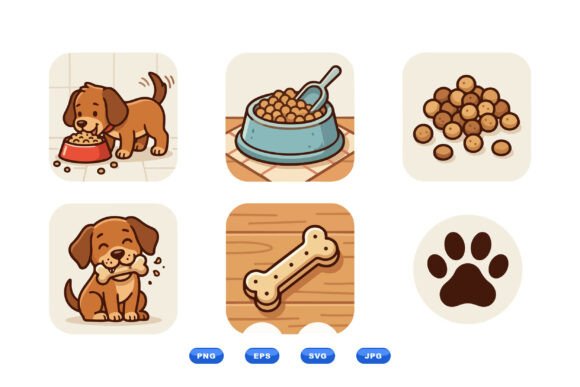 Cute Puppy Dog Food Clipart