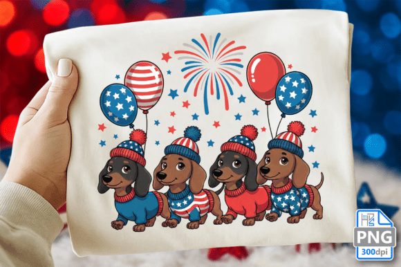 Dachshund 4th of July PNG