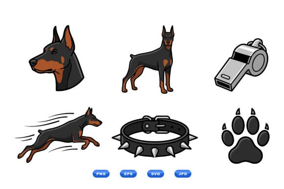 Doberman Dog Clipart Collection