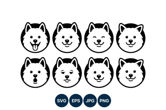 Dog Faces Expression Vector Set