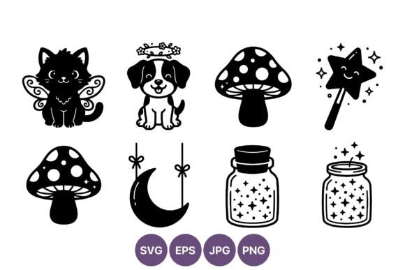 Fairy Cat Dog Mushroom Magic Vector