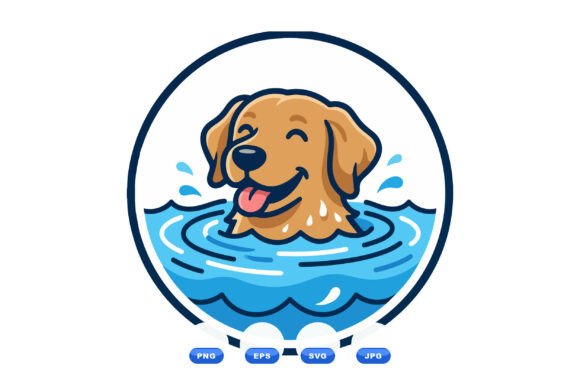 Happy Dog Swimming Clipart Review