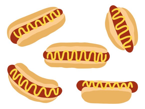 Hot Dog Food Cartoon Illustration