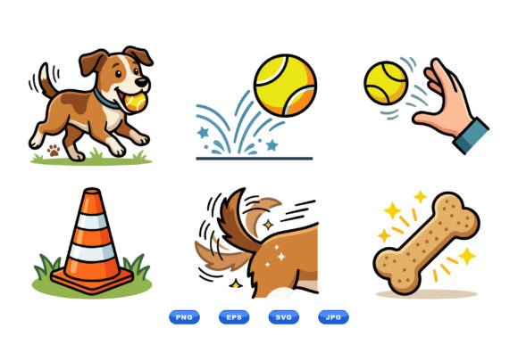 Playful Dog Training Clipart