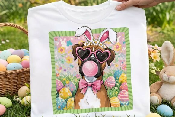 Preppy Easter Boxer Sublimation Dog Png