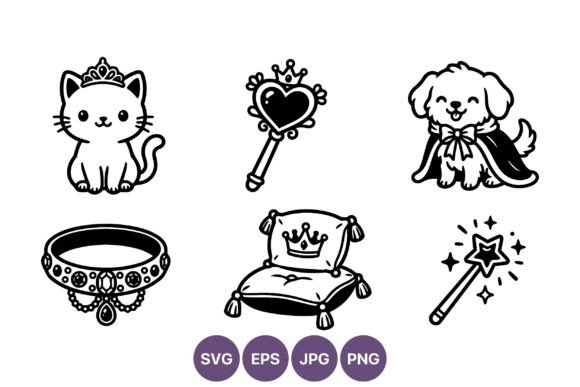 Princess Cat and Royal Dog Vector