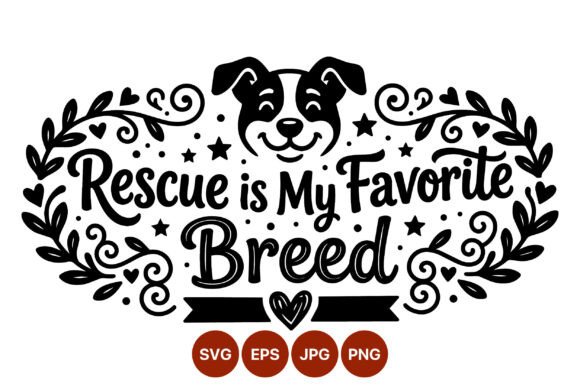 Rescue Favorite Breed Dog Vector Art