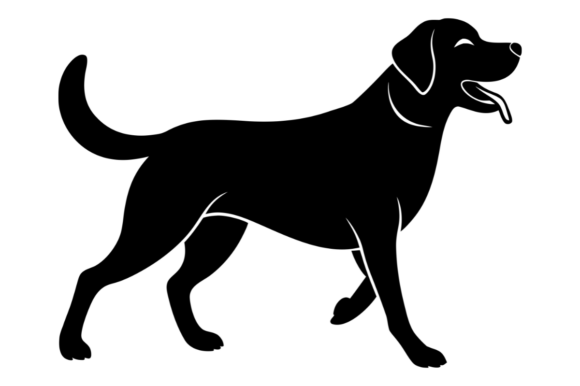 Silhouette Dog Happy Labrador Retriever