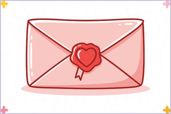 Valentine Love Envelope SVG Clipart PNG