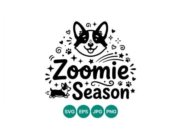 Zoomie Season Corgi Dog Vector Art